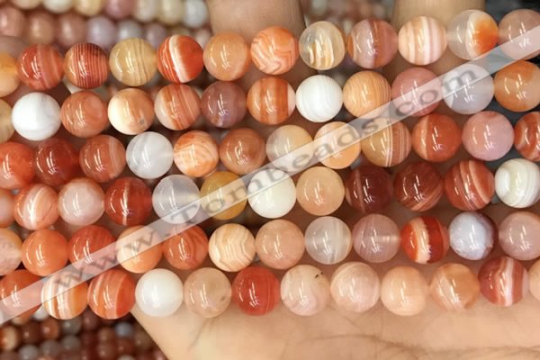 CAA5002 15.5 inches 8mm round red botswana agate beads wholesale