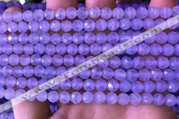 CAA5005 15.5 inches 6mm faceted round blue lace agate beads