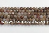 CAA5011 15.5 inches 8mm faceted round flower agate beads