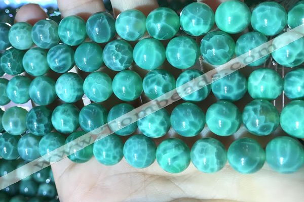 CAA5023 15.5 inches 10mm round green dragon veins agate beads