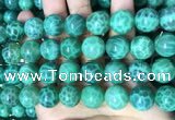 CAA5025 15.5 inches 14mm round green dragon veins agate beads