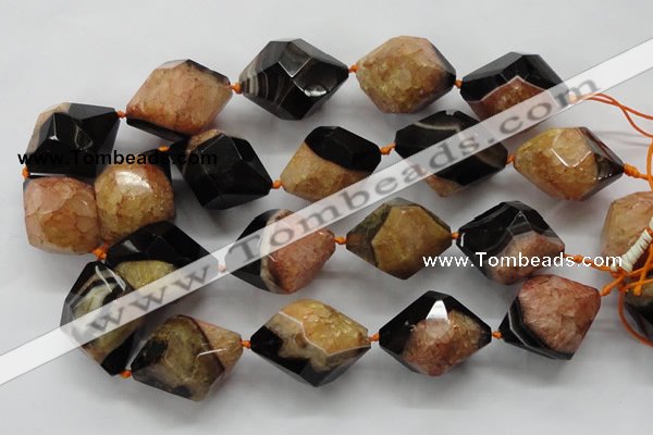 CAA503 15.5 inches 26*38mm faceted nuggets agate druzy geode beads