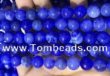 CAA5032 15.5 inches 10mm round blue dragon veins agate beads