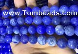 CAA5033 15.5 inches 12mm round blue dragon veins agate beads