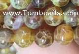 CAA5037 15.5 inches 6mm round yellow dragon veins agate beads