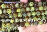 CAA5039 15.5 inches 10mm round yellow dragon veins agate beads