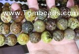 CAA5043 15.5 inches 18mm round yellow dragon veins agate beads