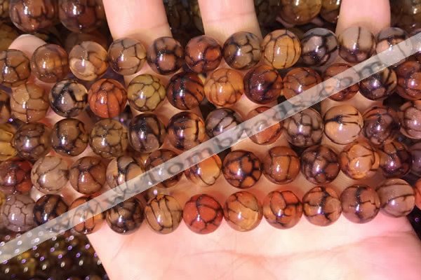 CAA5057 15.5 inches 10mm round dragon veins agate beads wholesale