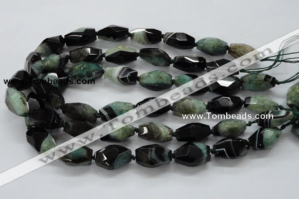 CAA506 15.5 inches 14*25mm faceted nuggets agate druzy geode beads