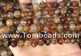 CAA5063 15.5 inches 8mm faceted round dragon veins agate beads