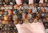 CAA5065 15.5 inches 12mm faceted round dragon veins agate beads