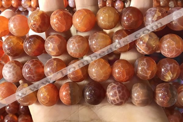 CAA5075 15.5 inches 14mm round red dragon veins agate beads