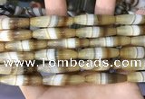 CAA5113 15.5 inches 8*30mm rice striped agate beads wholesale