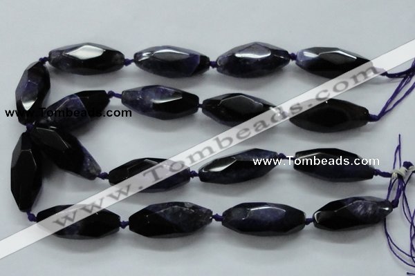 CAA512 15.5 inches 15*40mm faceted rice agate druzy geode beads