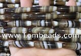 CAA5120 15.5 inches 8*35mm rice striped agate beads wholesale