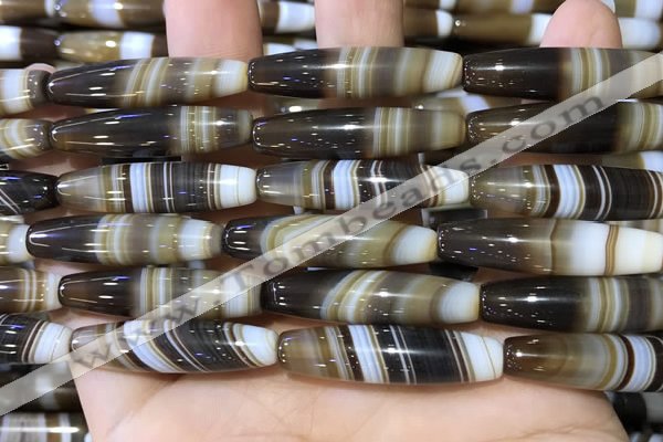 CAA5120 15.5 inches 8*35mm rice striped agate beads wholesale