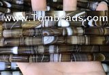 CAA5125 15.5 inches 8*20mm tube striped agate beads wholesale