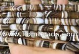 CAA5127 15.5 inches 8*20mm tube striped agate gemstone beads