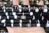 CAA5128 15.5 inches 8*20mm tube striped agate gemstone beads