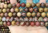 CAA5135 15.5 inches 10mm round red moss agate beads wholesale