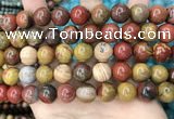 CAA5136 15.5 inches 12mm round red moss agate beads wholesale