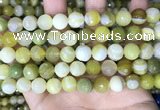 CAA5159 15.5 inches 10mm faceted round banded agate beads