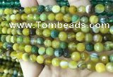 CAA5164 15.5 inches 6mm faceted round banded agate beads