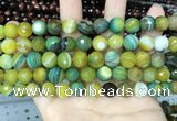 CAA5165 15.5 inches 8mm faceted round banded agate beads