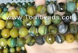 CAA5169 15.5 inches 16mm faceted round banded agate beads