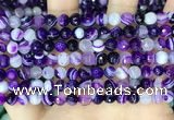 CAA5178 15.5 inches 6mm faceted round banded agate beads