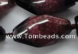 CAA518 20*40mm faceted & twisted nuggets agate druzy geode beads