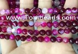 CAA5185 15.5 inches 6mm faceted round banded agate beads