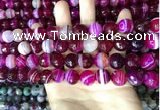 CAA5187 15.5 inches 10mm faceted round banded agate beads