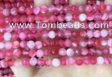 CAA5192 15.5 inches 6mm faceted round banded agate beads