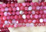 CAA5193 15.5 inches 8mm faceted round banded agate beads