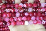 CAA5194 15.5 inches 10mm faceted round banded agate beads