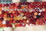 CAA5206 15.5 inches 6mm faceted round banded agate beads