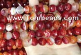 CAA5208 15.5 inches 10mm faceted round banded agate beads