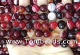 CAA5214 15.5 inches 8mm faceted round banded agate beads