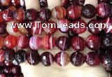 CAA5218 15.5 inches 16mm faceted round banded agate beads