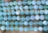 CAA5222 15.5 inches 10mm faceted round banded agate beads