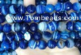 CAA5230 15.5 inches 12mm faceted round banded agate beads