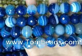 CAA5232 15.5 inches 16mm faceted round banded agate beads