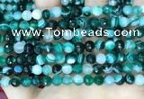 CAA5241 15.5 inches 6mm faceted round banded agate beads