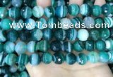 CAA5243 15.5 inches 10mm faceted round banded agate beads