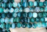 CAA5244 15.5 inches 12mm faceted round banded agate beads