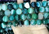 CAA5245 15.5 inches 14mm faceted round banded agate beads