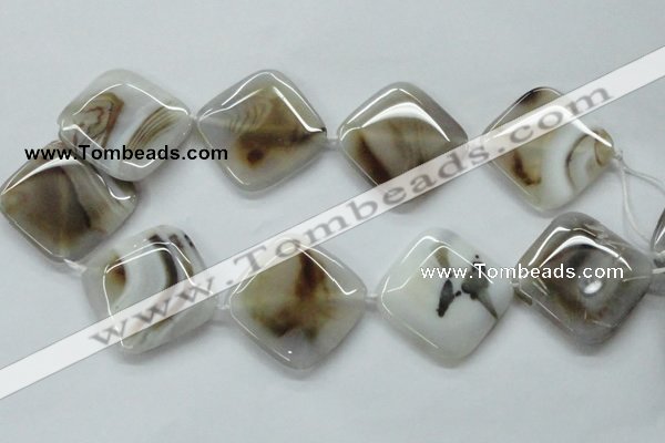 CAA526 15.5 inches 35*35mm diamond madagascar agate beads