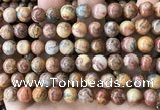 CAA5273 15.5 inches 10mm round natural red crazy lace agate beads