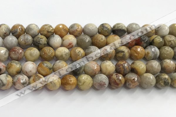 CAA5292 15.5 inches 8mm faceted round crazy lace agate beads wholesale